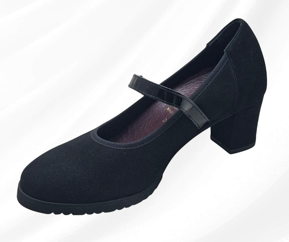 MARAL T002 NERO scarpa comoda con cinturino predisposta per plantari