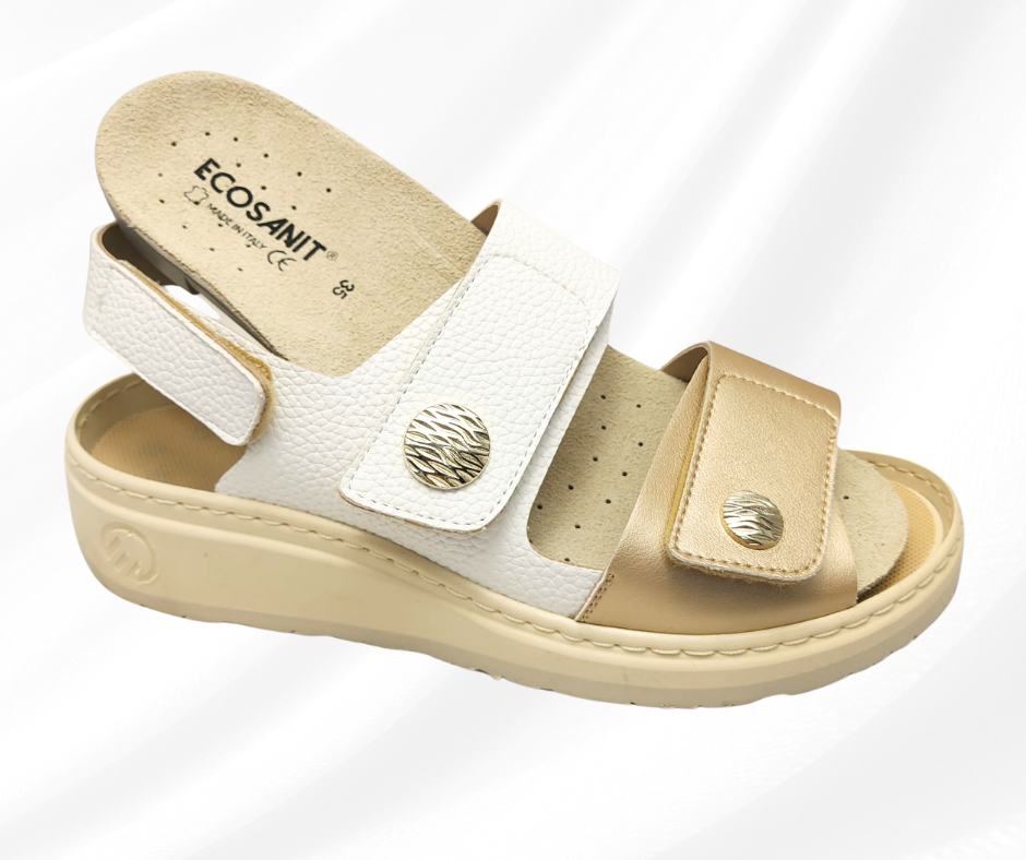 ECOSANIT VITALITY PLATINO sandalo molto comodo predisposto per plantari con stretch