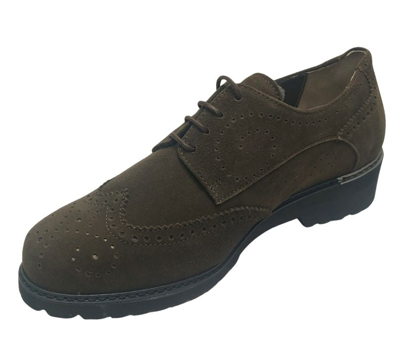 F.lli Tomasi WISAL CACAO scarpa comoda in camoscio con lacci predisposta per plantari