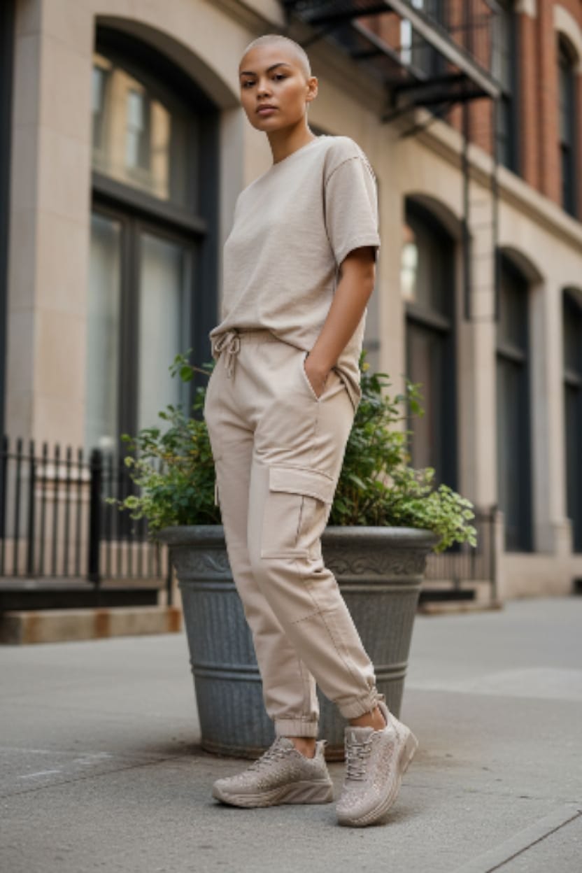 LOREN A2009 NUDE sneaker donna con lacci predisosta per plantari