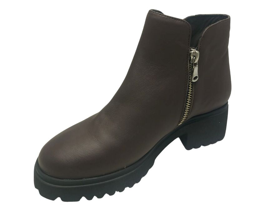 F.lli Tomasi DIVA CACAO stivaletto comodo con doppia lampo predisposto per plantari