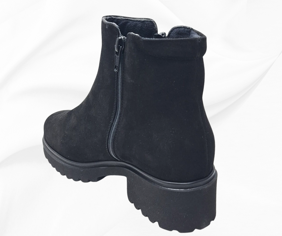 MARAL G004 NERO stivaletti in camoscio con doppia lampo predisposti per platare