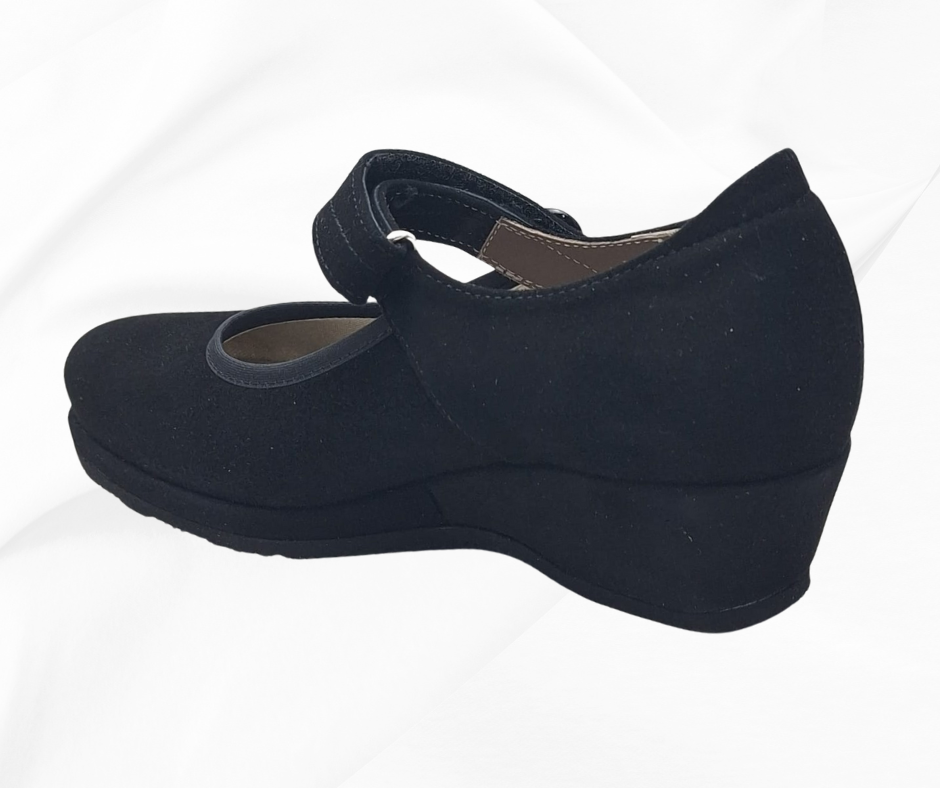 TOMASI elite ISABEL Scarpe Mary Jane in Suede Grigio con Dettagli Lucidi