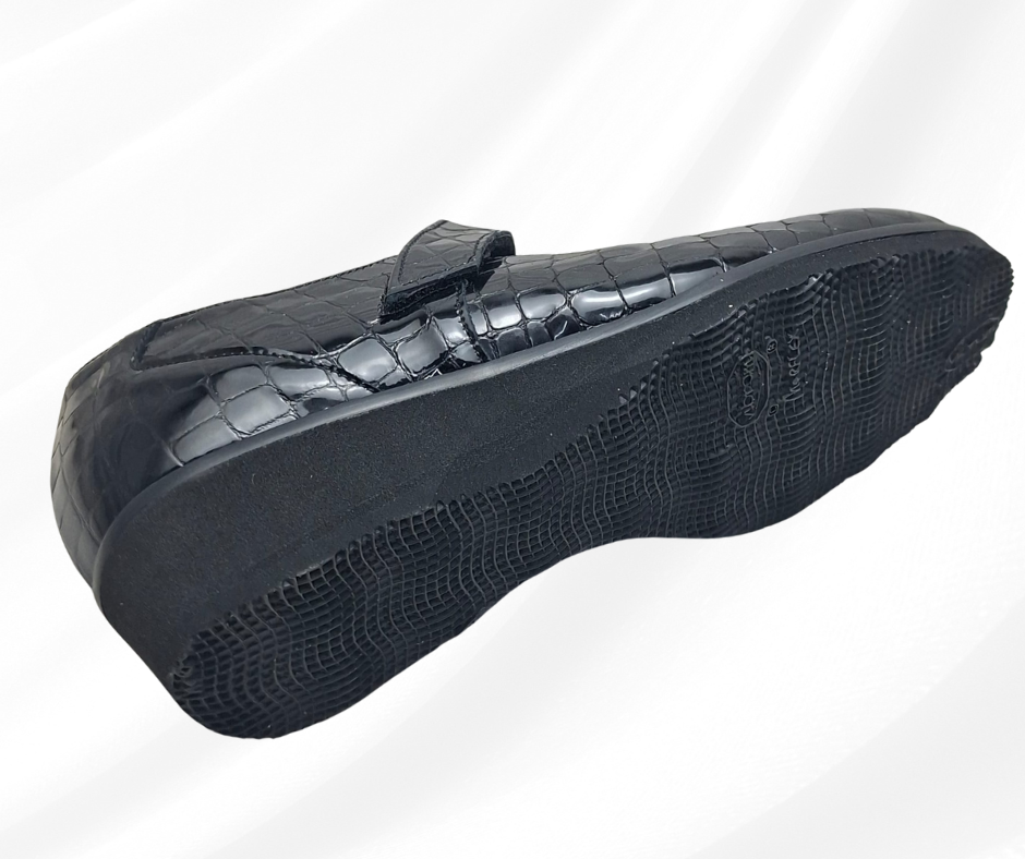 MARAL L003 NERO scarpa comoda con cinturino predisposta per plantari