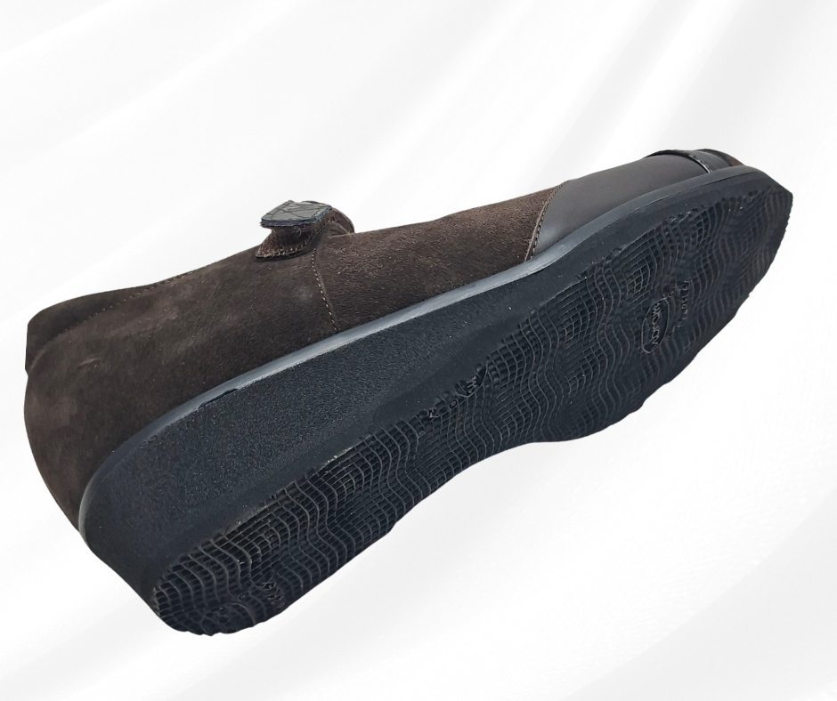 MARAL L004 CACAO scarpa comoda con cinturino predisposta per plantari