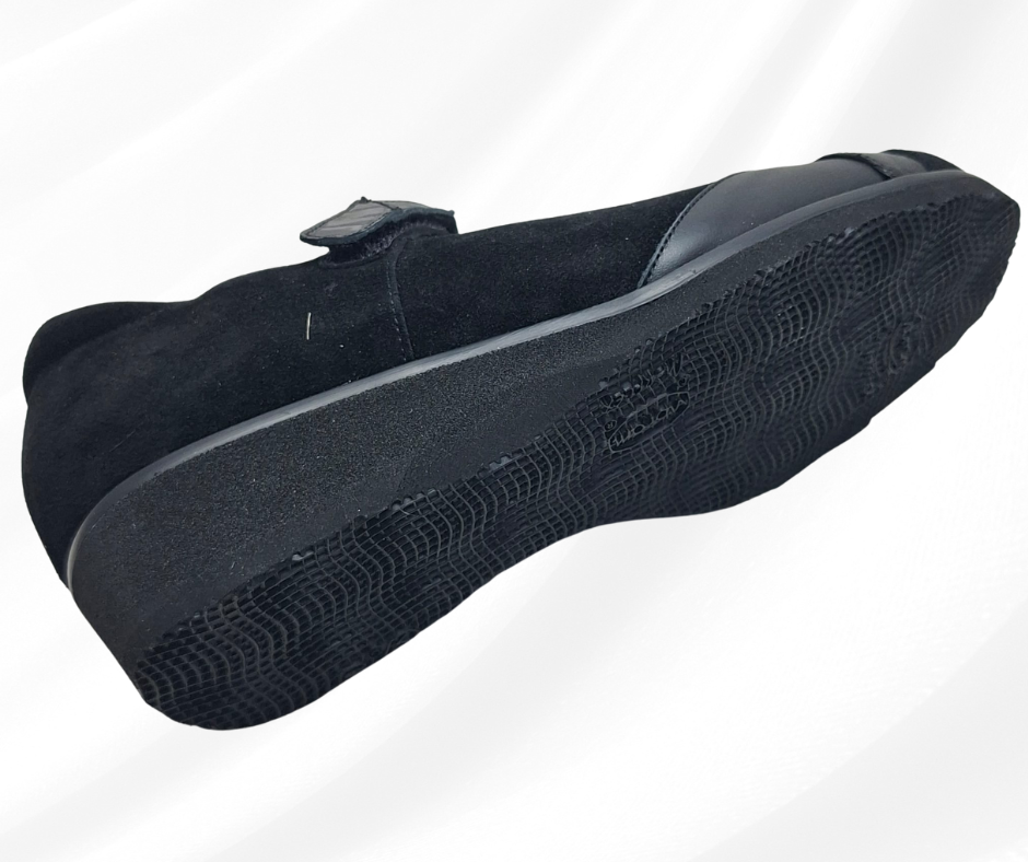 MARAL L004 NERO scarpa comoda con cinturino predisposta per plantari