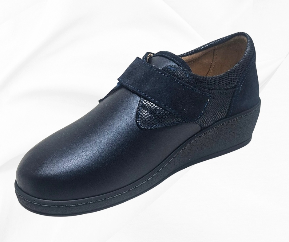 LOREN M3186 BLU scarpa con strech per piedi sensibili predisposta per plantari