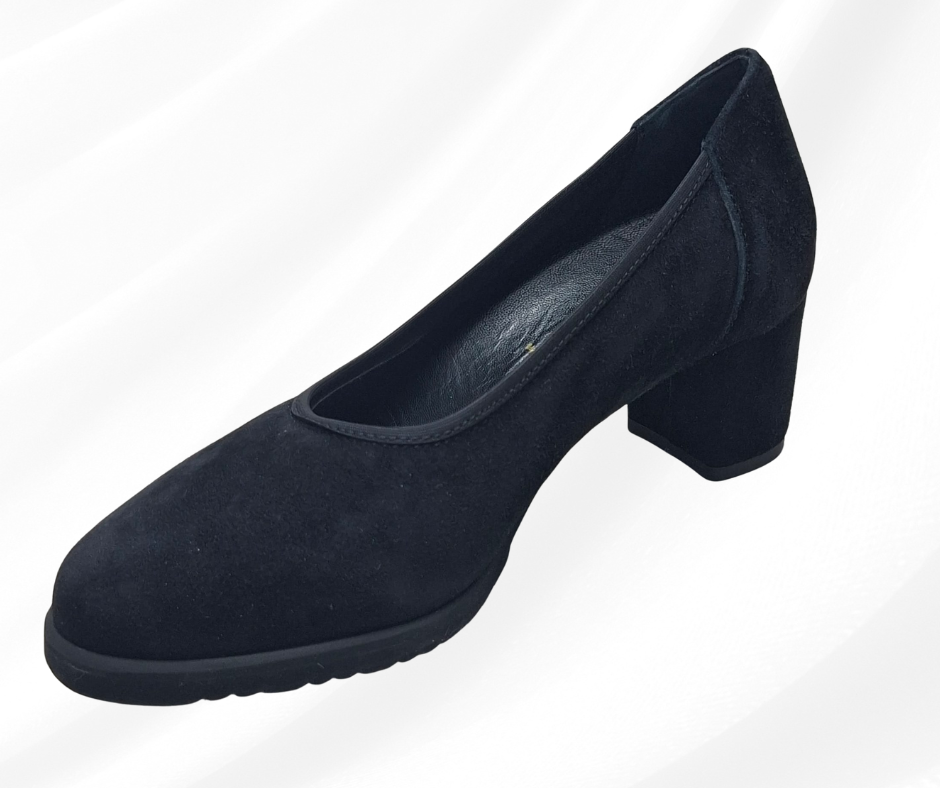 MARAL T001 NERO scarpa comoda decolte' in camoscio predisposta per plantari