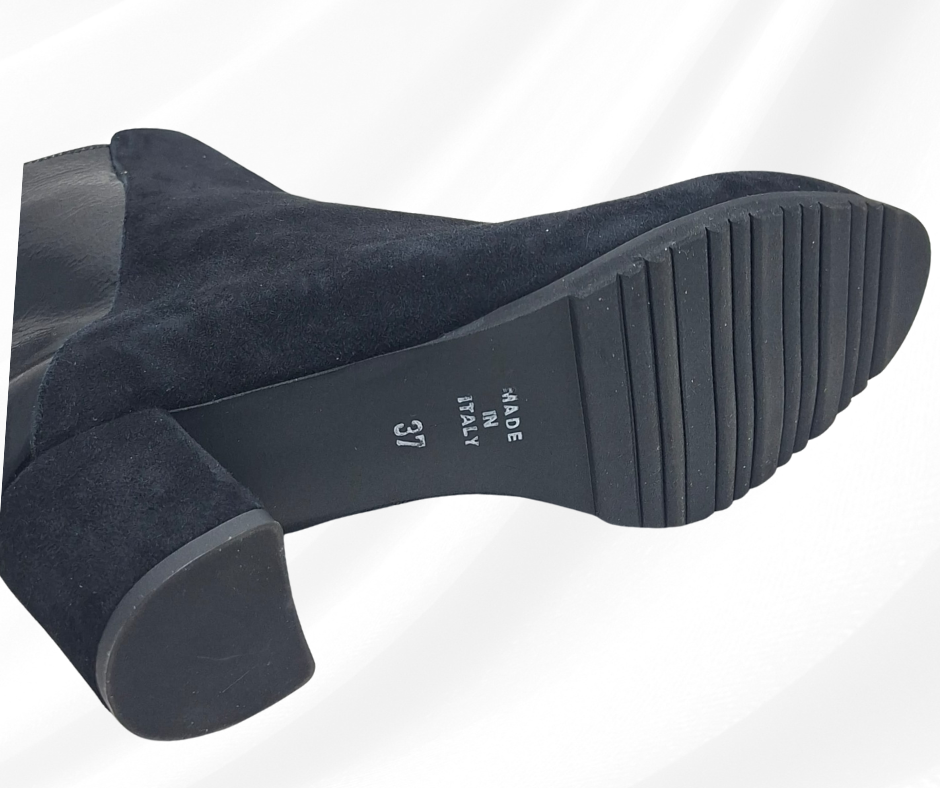 MARAL T008 NERO stivaletto in camoscio con tacco predisposto per plantari