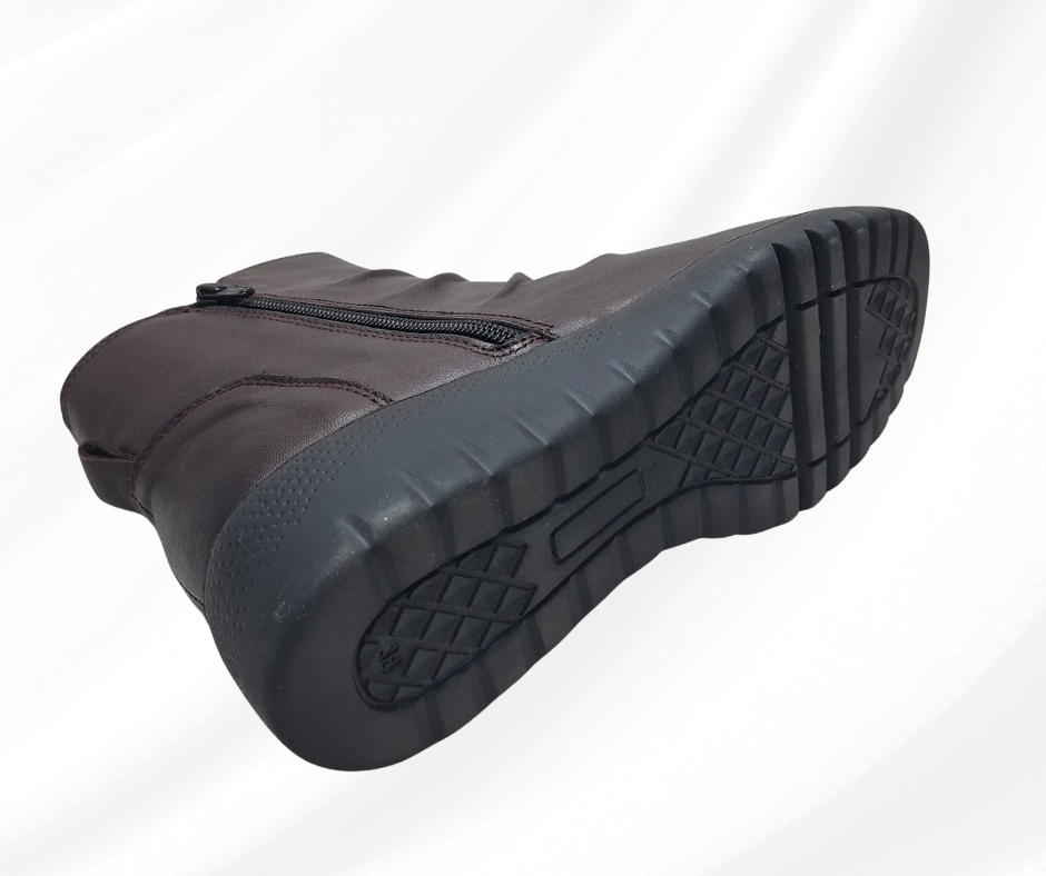 Stivaletto in pelle morbida con doppia lampo W23958 bordo