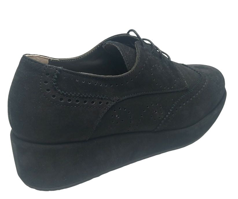 F.lli Tomasi WISAL FASC NERO scarpa comoda in camoscio con lacci predisposta per plantari