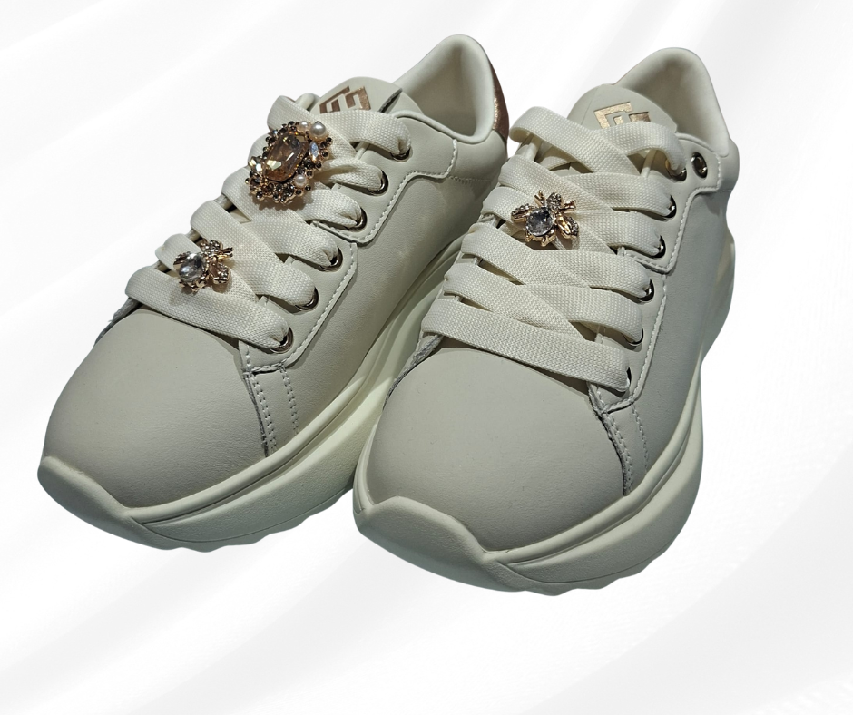 Sneaker bassa donna con lacci 1020 beige