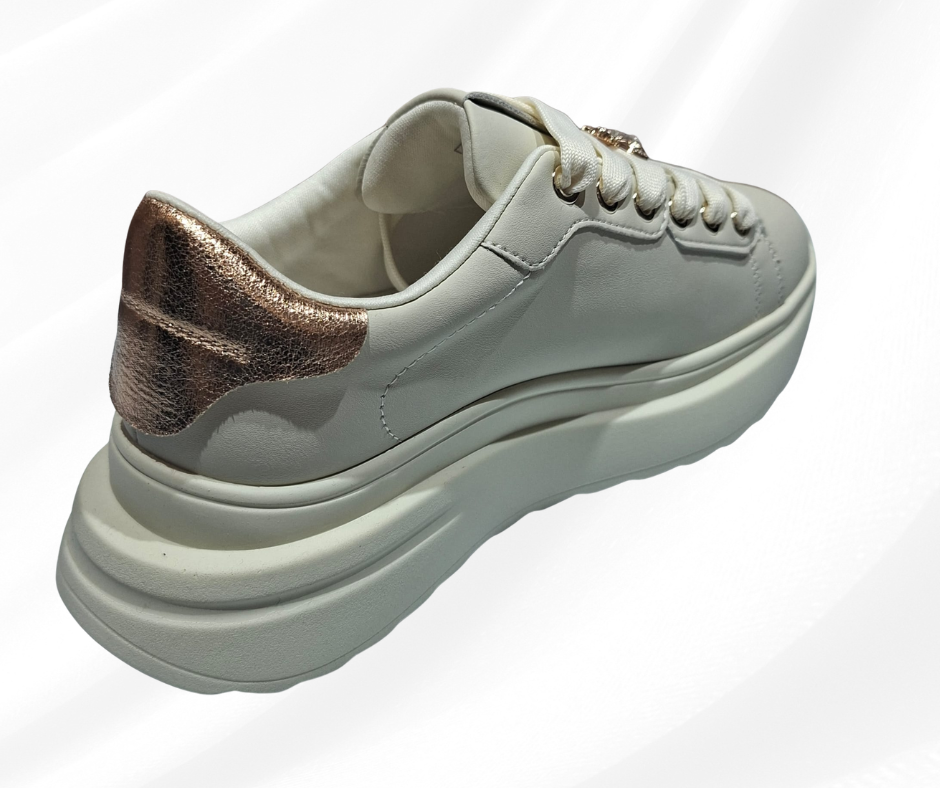 Sneaker bassa donna con lacci 1020 beige