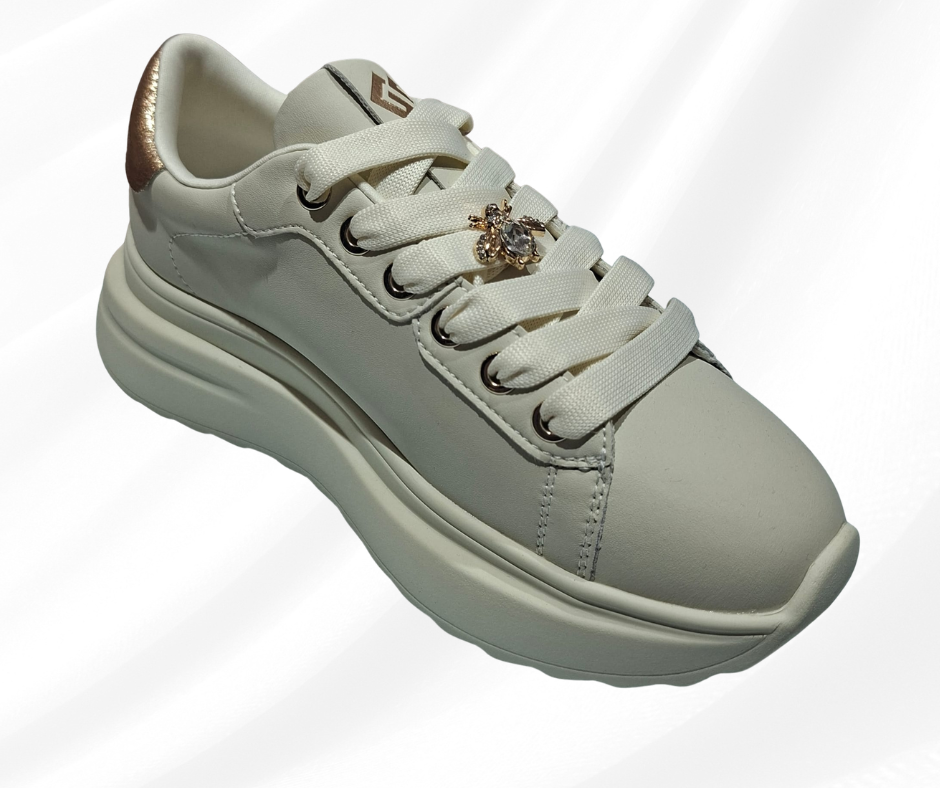 Sneaker bassa donna con lacci 1020 beige