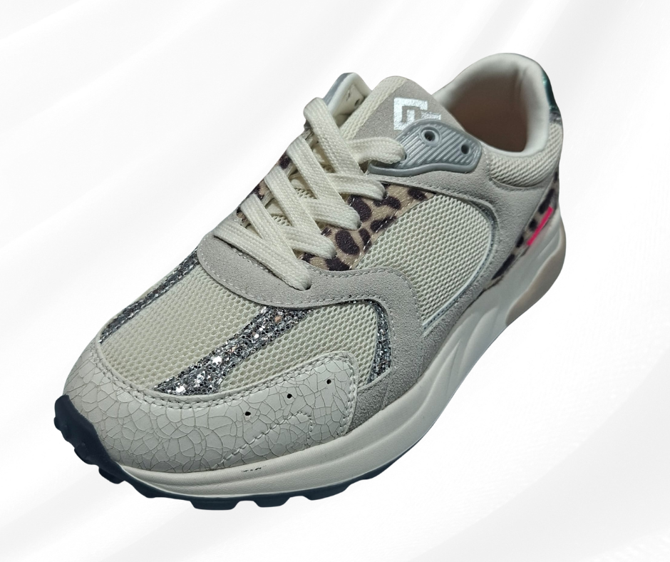 Sneaker donna conn lacci GOLD&GOLD 1028 animalier con plantare estraibile