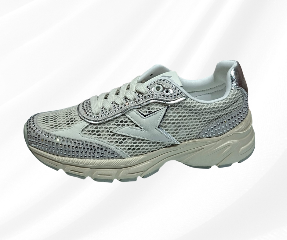 Sneaker donna con lacci molto leggera GOLD&GOLD 1039 SILVER