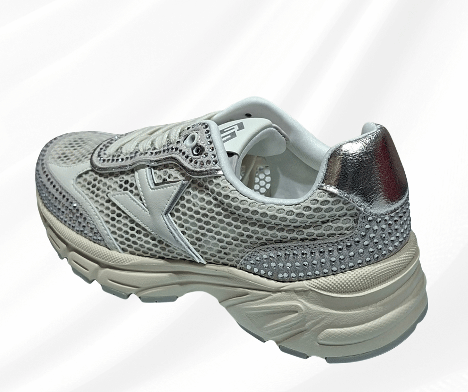 Sneaker donna con lacci molto leggera GOLD&GOLD 1039 SILVER
