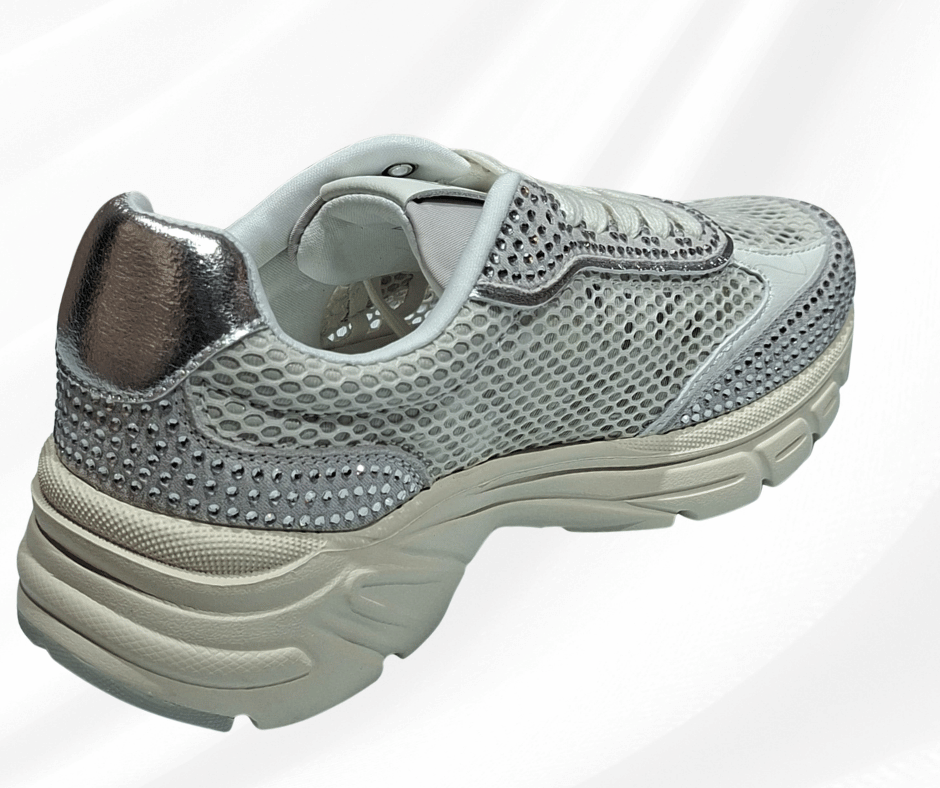Sneaker donna con lacci molto leggera GOLD&GOLD 1039 SILVER