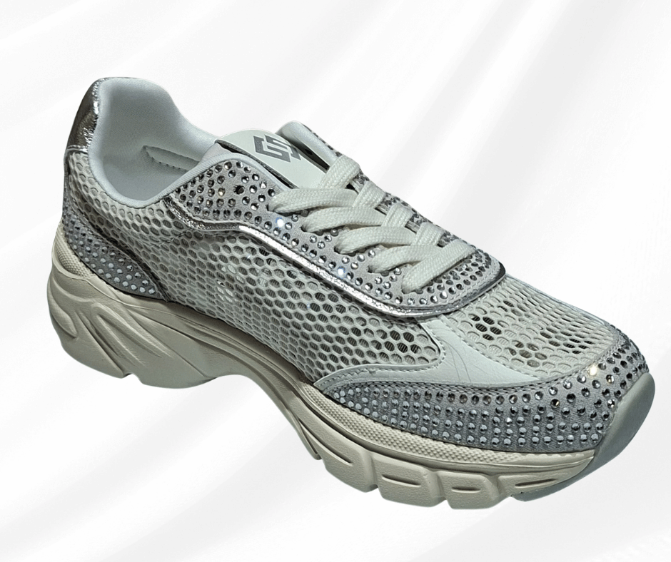 Sneaker donna con lacci molto leggera GOLD&GOLD 1039 SILVER