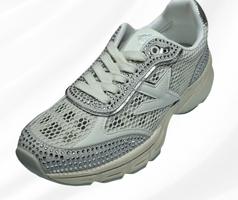 Sneaker donna con lacci molto leggera GOLD&GOLD 1039 SILVER