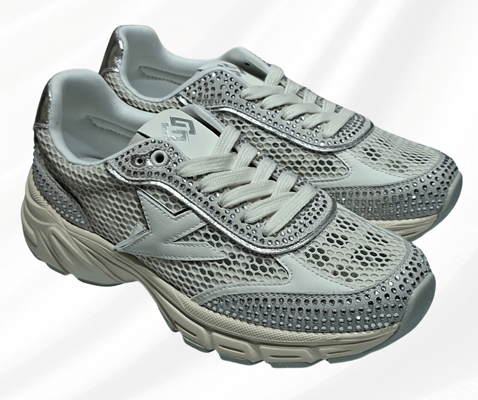 Sneaker donna con lacci molto leggera GOLD&GOLD 1039 SILVER