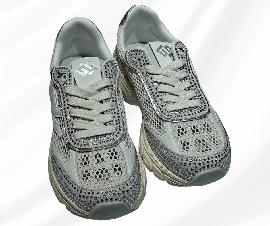 Sneaker donna con lacci molto leggera GOLD&GOLD 1039 SILVER