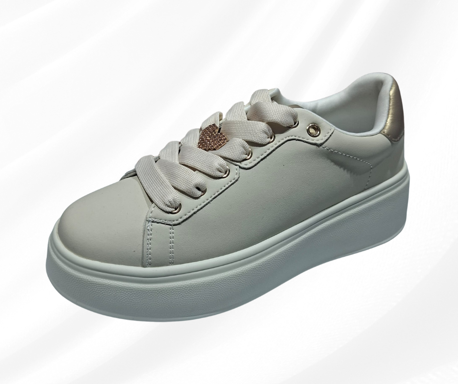 Sneaker bassa donna con lacci 1045 beige