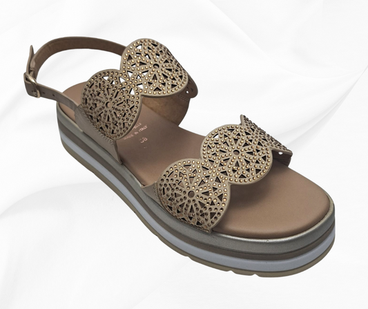 REPO 11277 BEIGE sandalo comodo donna con cinturino