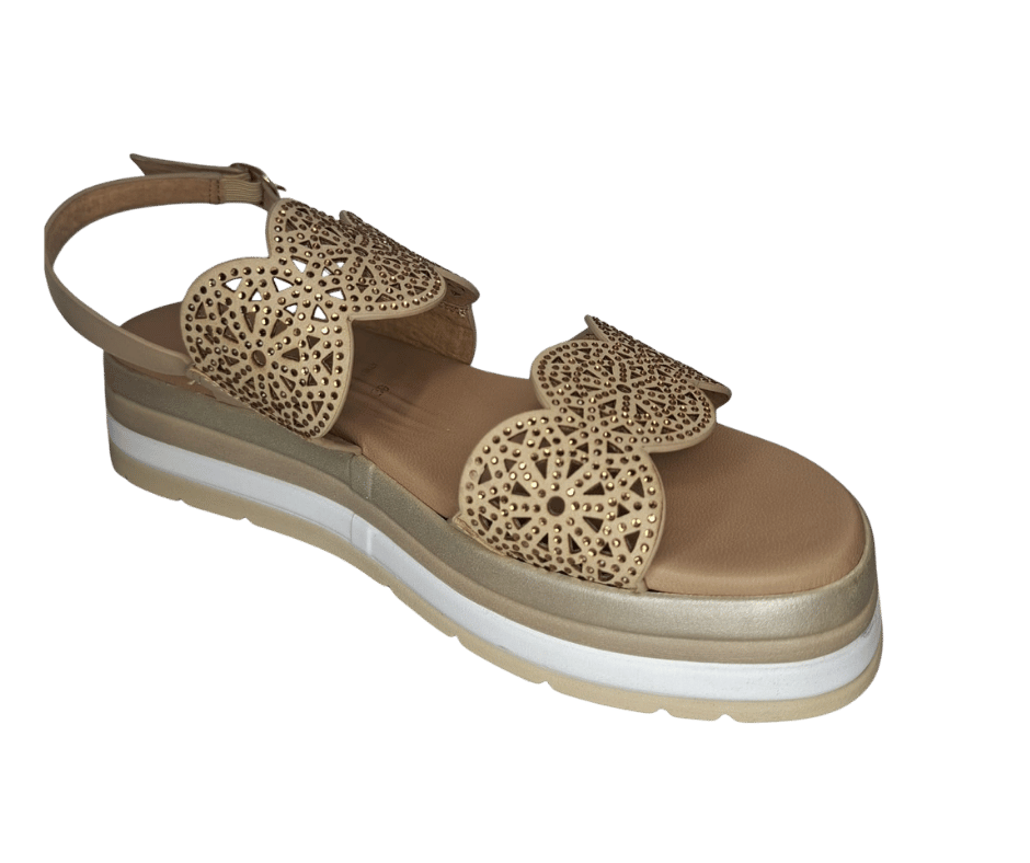 Sandalo con zeppa REPO 11277 beige