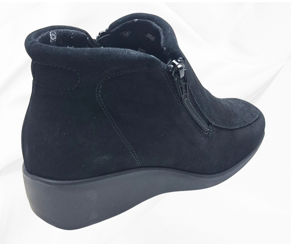 COMFORT CLASS 1326 NERO stivaletto comodo con doppia lampo predisposto per plantari calzature moda comoda