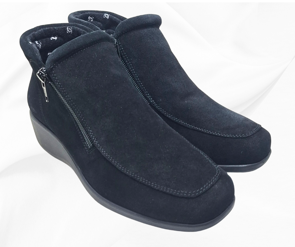 COMFORT CLASS 1326 NERO stivaletto comodo con doppia lampo predisposto per plantari calzature moda comoda