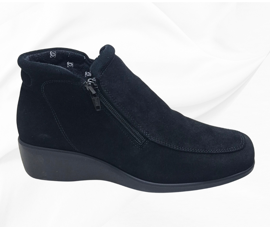 COMFORT CLASS 1326 NERO stivaletto comodo con doppia lampo predisposto per plantari calzature moda comoda