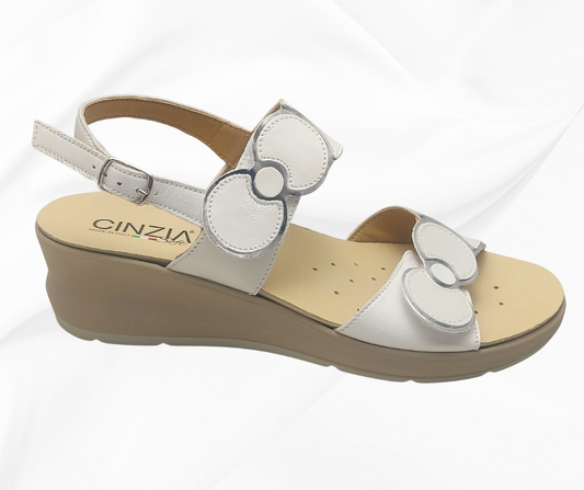 CINZIA SOFT 13637 BIANCO sandalo comoda con doppio stretch