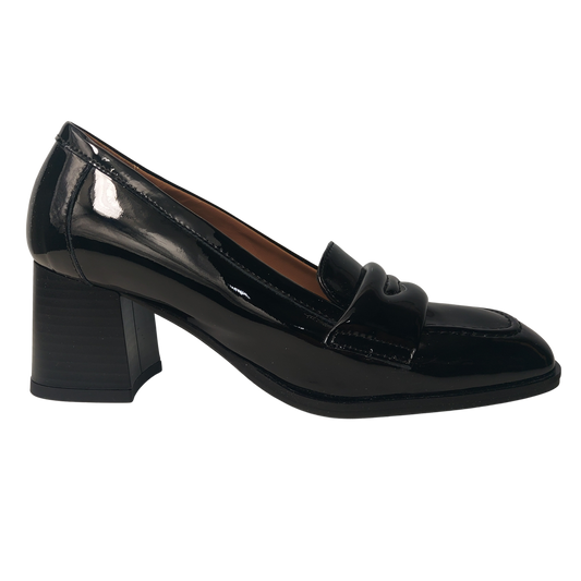 CONFORT 1491 NERO LUCIDO scarrpa accollata con tacco
