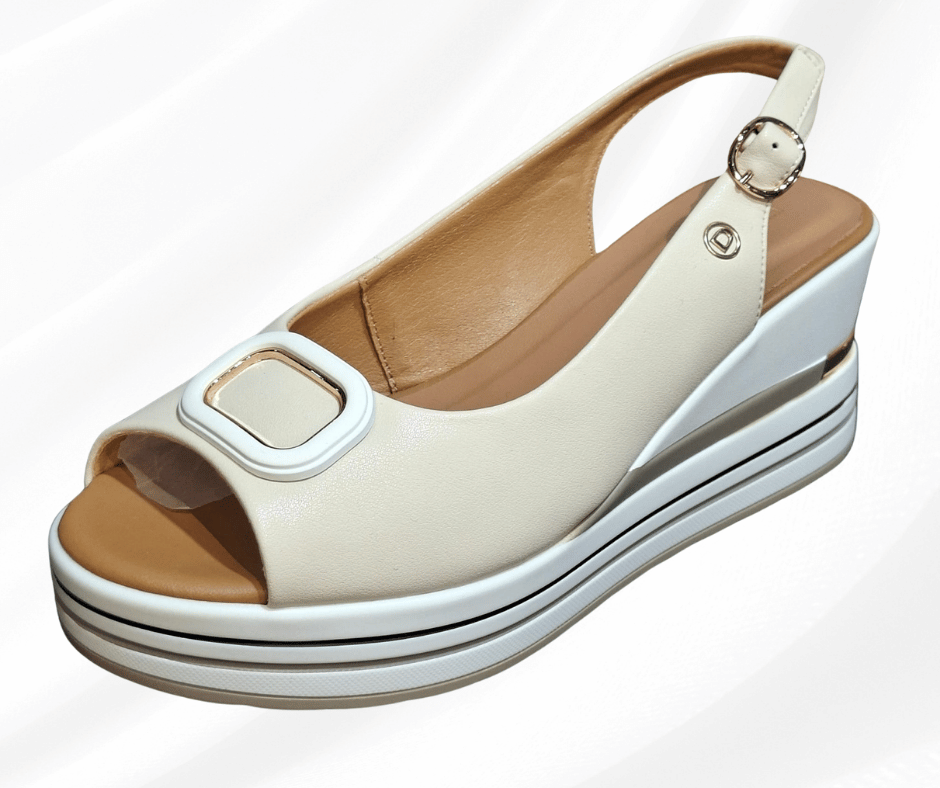 Sandalo donna con zeppa Donna serena 156079 beige