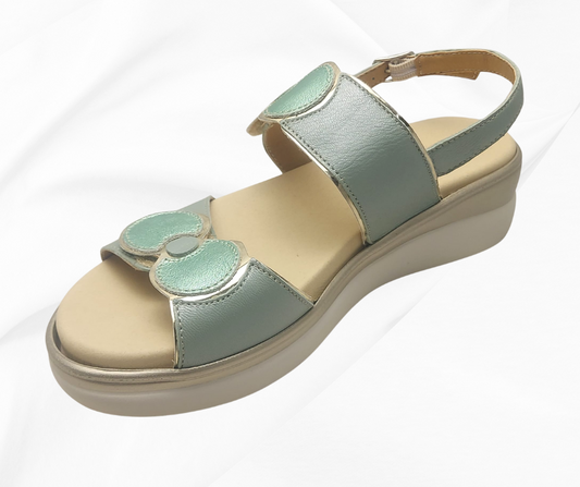CINZIA SOFT 20637 VERDE sandalo comoda con doppio stretch