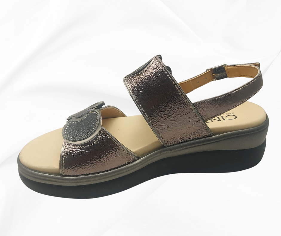 CINZIA SOFT 20637 carbon sandalo comoda con doppio stretch