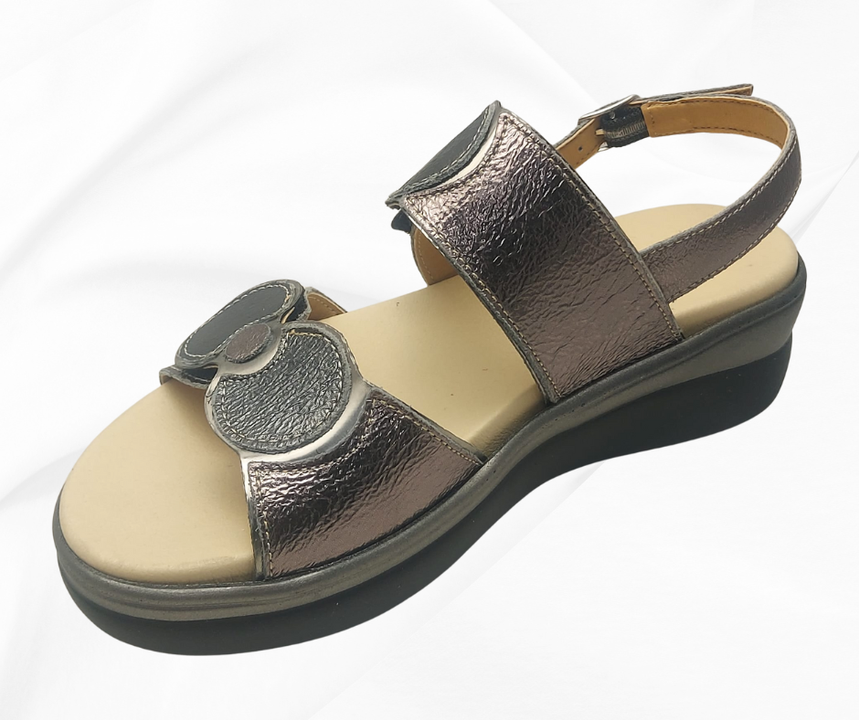 CINZIA SOFT 20637 carbon sandalo comoda con doppio stretch