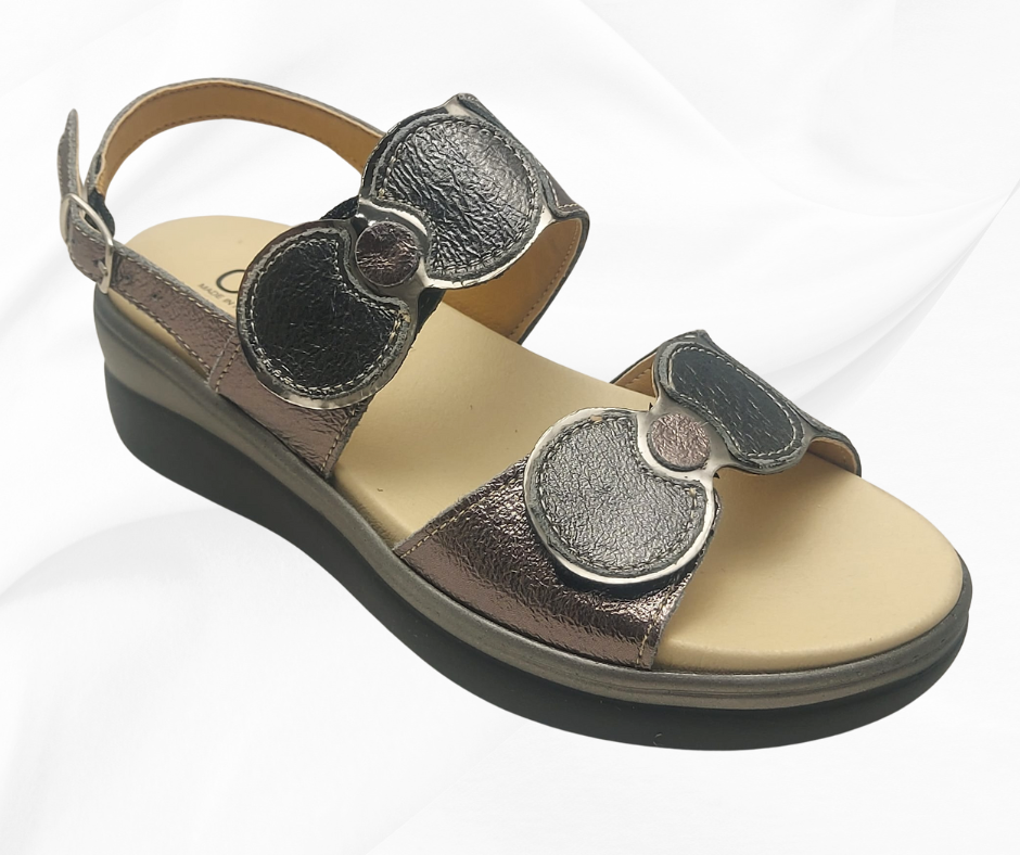CINZIA SOFT 20637 carbon sandalo comoda con doppio stretch