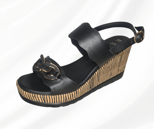 Sandalo comodo donna in pelle REPO 21108 nero