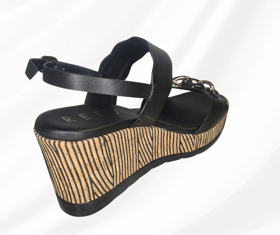 Sandalo comodo donna in pelle REPO 21108 nero