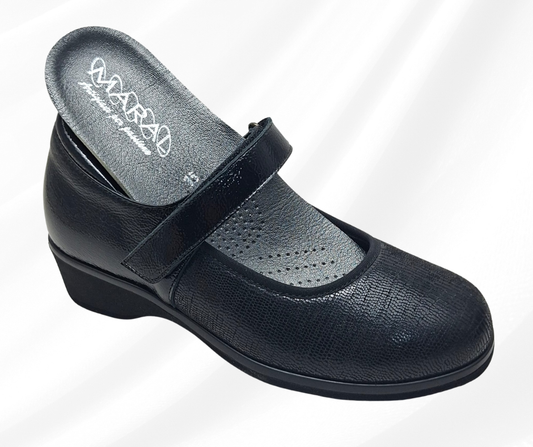 MARAL 2116 NERO scarpa comoda con cinturino predisposta per plantari