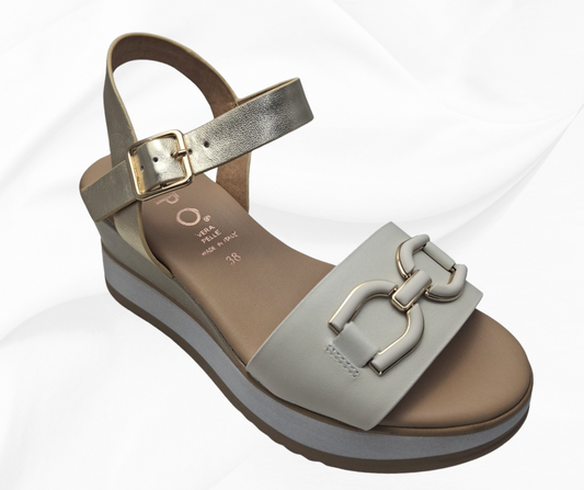 REPO 21215 AVORIO sandalo comodo donna con zeppa