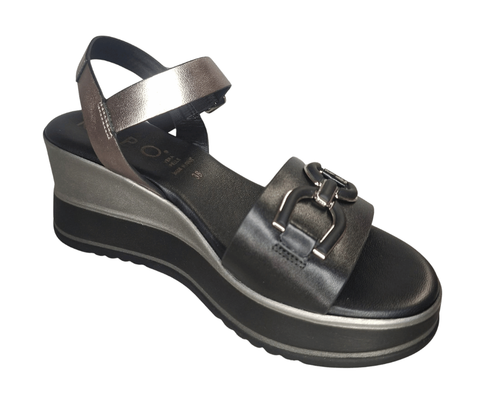 Sandalo comodo donna in pelle REPO 21215 NER