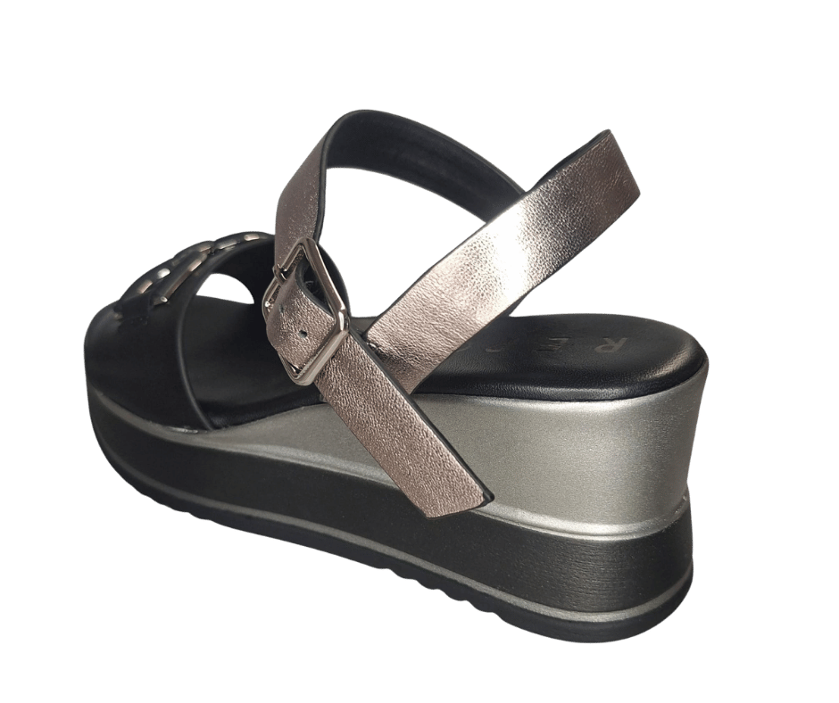 Sandalo comodo donna in pelle REPO 21215 NER