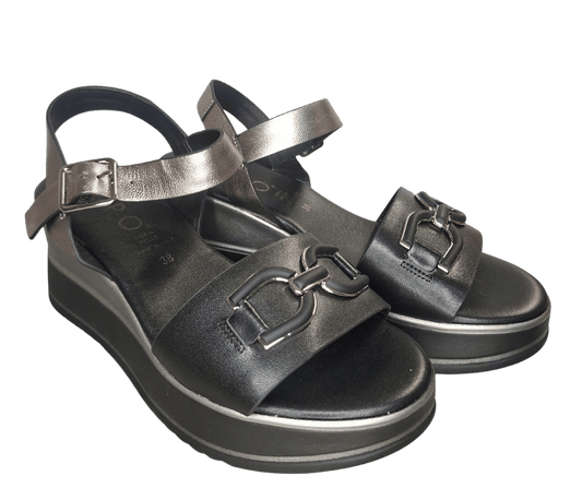 Sandalo comodo donna in pelle REPO 21215 NER