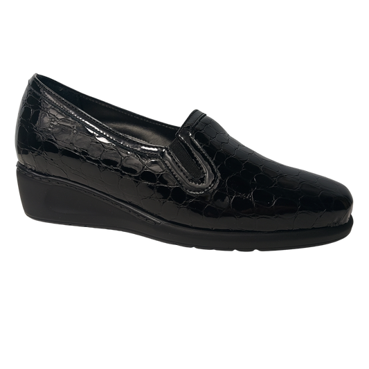 CONFORT 2250 COCCO NERO scarpa comoda donna con zeppa bassa