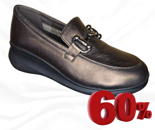 Scarpa accollata in pelle Walk Dream 22605 zinc