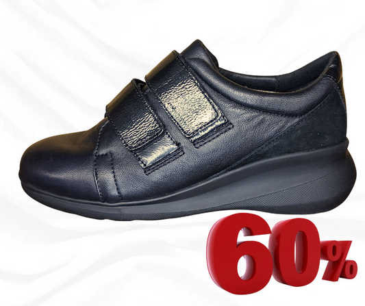 Scarpa molto comoda in pelle con doppio stretch Walk Dream 22609 black
