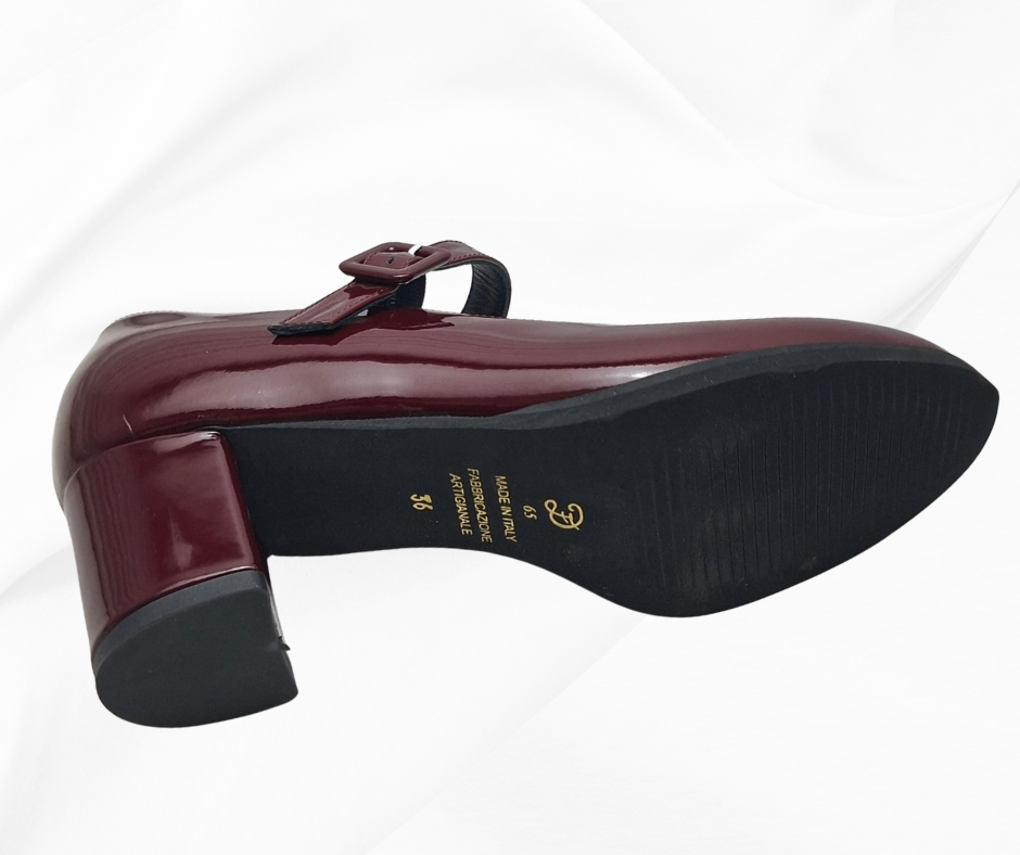CMC 2329 BORDO scarpa molto comoda con tacco e cinturino